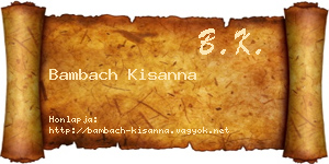 Bambach Kisanna névjegykártya